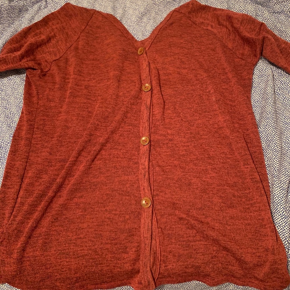 Jella C reversible button down sweater